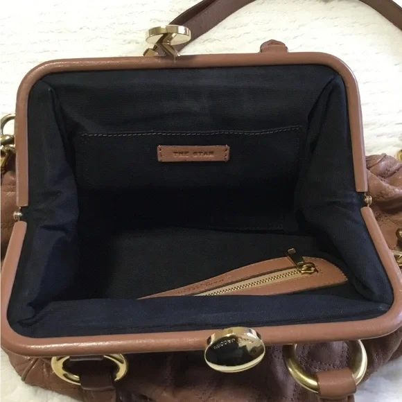 Marc Jacobs Brown Quilted Leather Stam Bag
